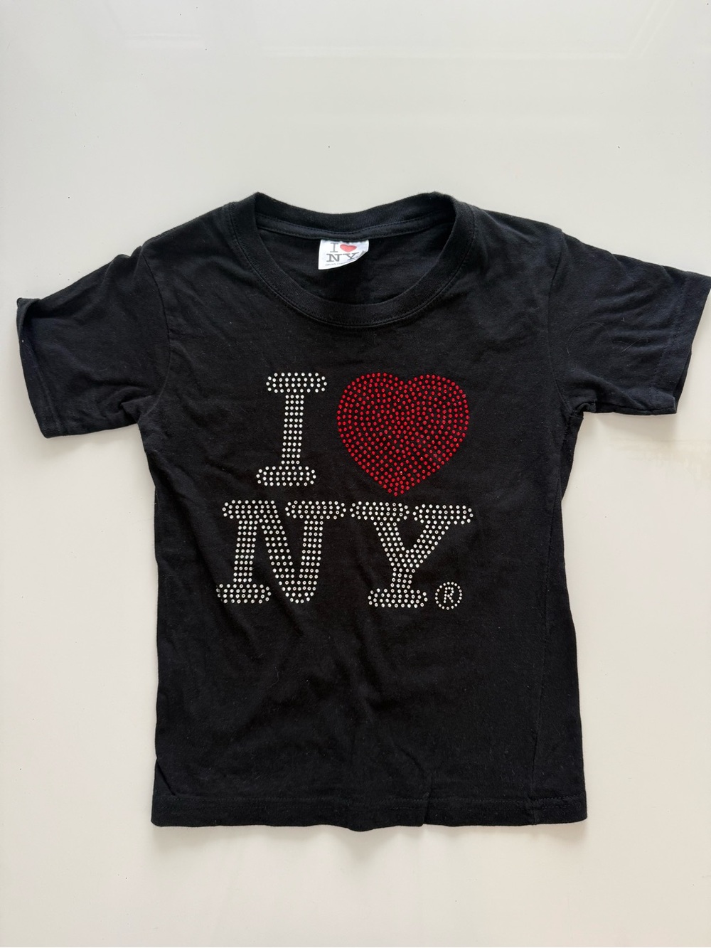 I Heart NY Rhinestone Tee - Black & Red -